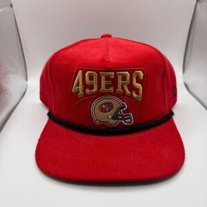 New Era San Francisco 49ers Retro Snapback Hat Corduroy Red & Gold‎
